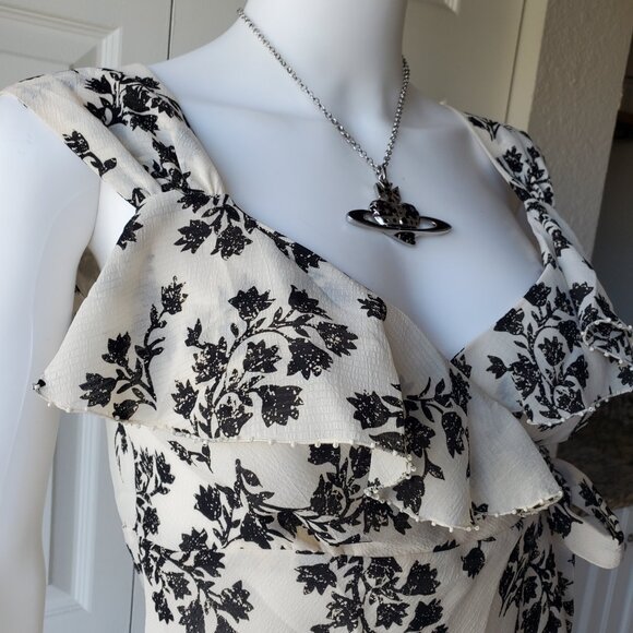 Bandolino White and black floral print top - Picture 8 of 9